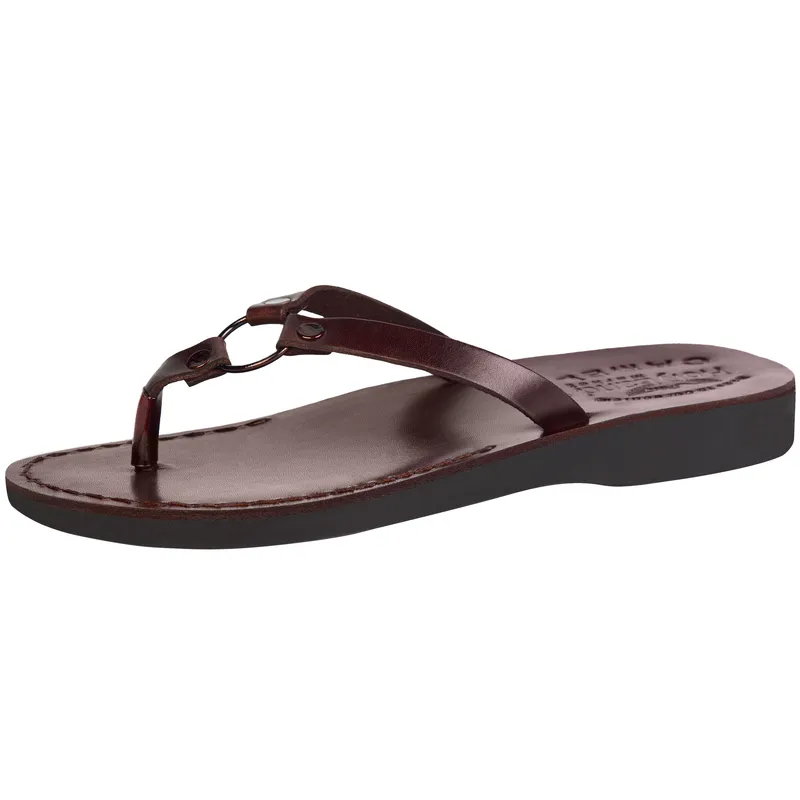 Holy Land Market Men/Women Biblical Jesus Leather Sandals/Slides From Jerusalem (Jericho Style II)