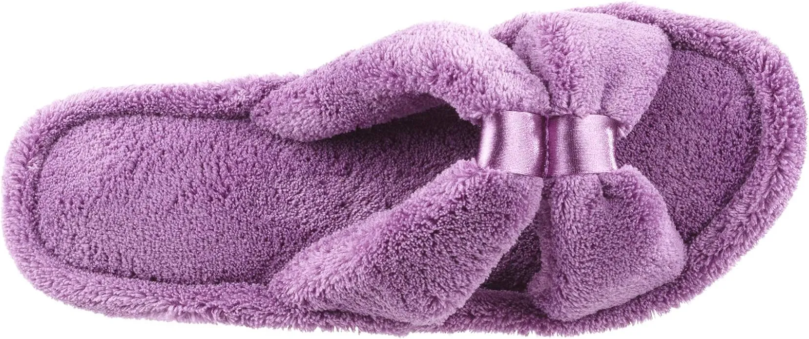 Isotoner Women's Signature X-Slide Slipper, Satin Trim with Memory Foam