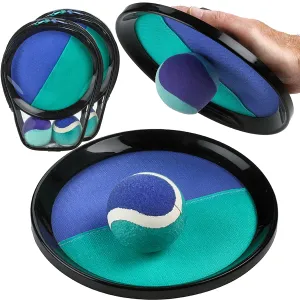 Kicko Toss and Catch Ball Game - 1 Set - Purple and Teal - Paddle Balls with Catcher