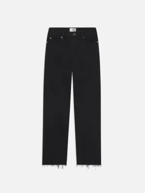 Le Jane Crop Raw Fray -- Black