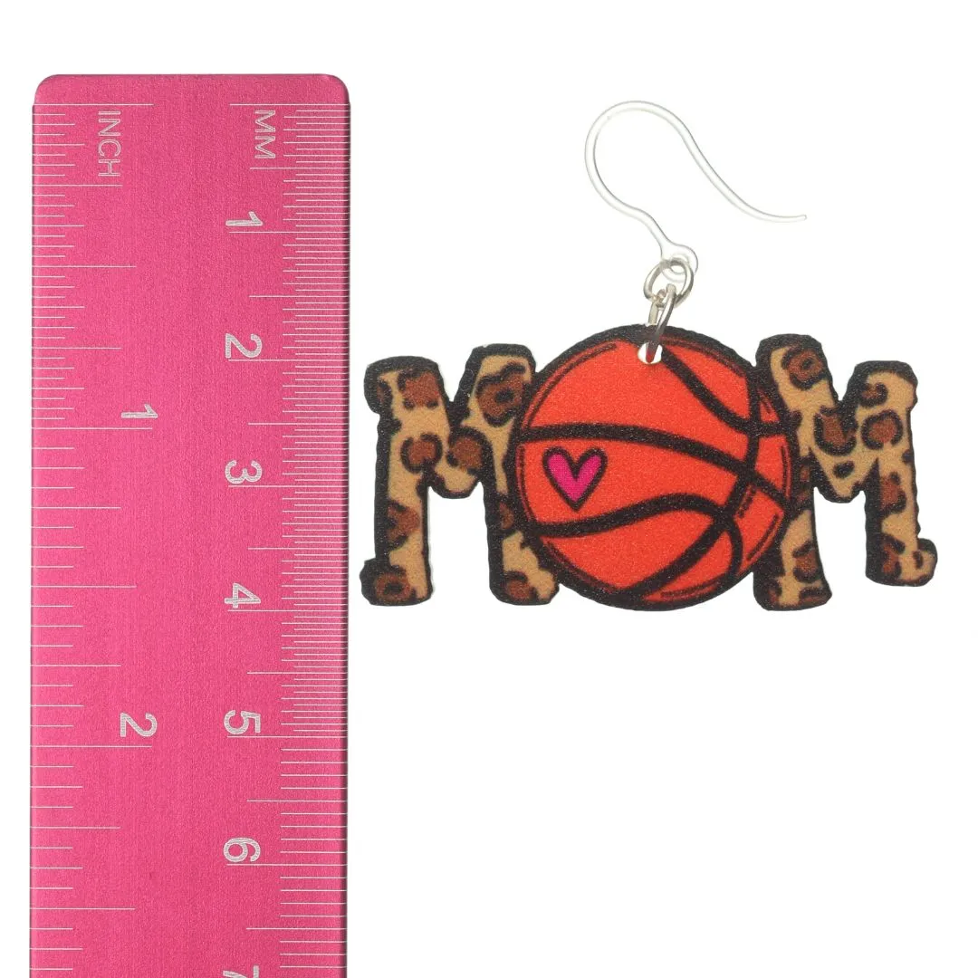 Leopard Sports Mom Dangles Hypoallergenic Earrings for Sensitive Ears Made with Plastic Posts