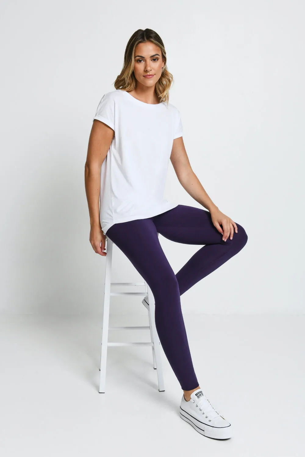 Lightweight Everyday High Waisted Leggings - Acai Purple