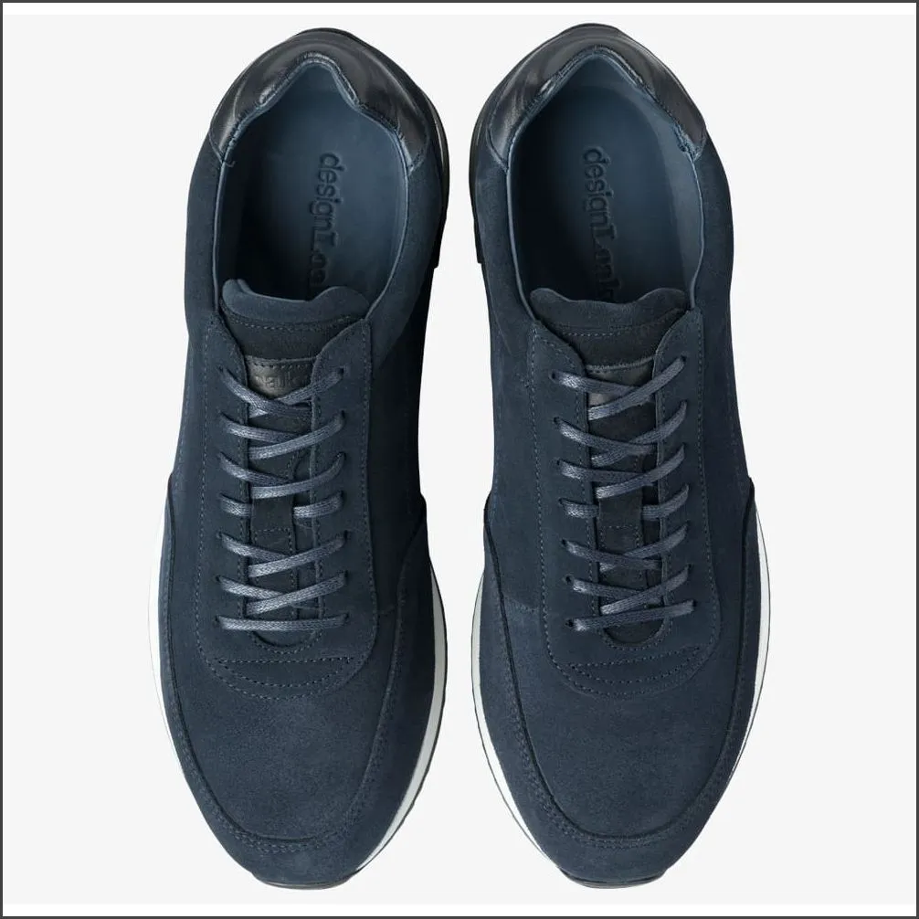 Loake Bannister Navy Suede Trainer--