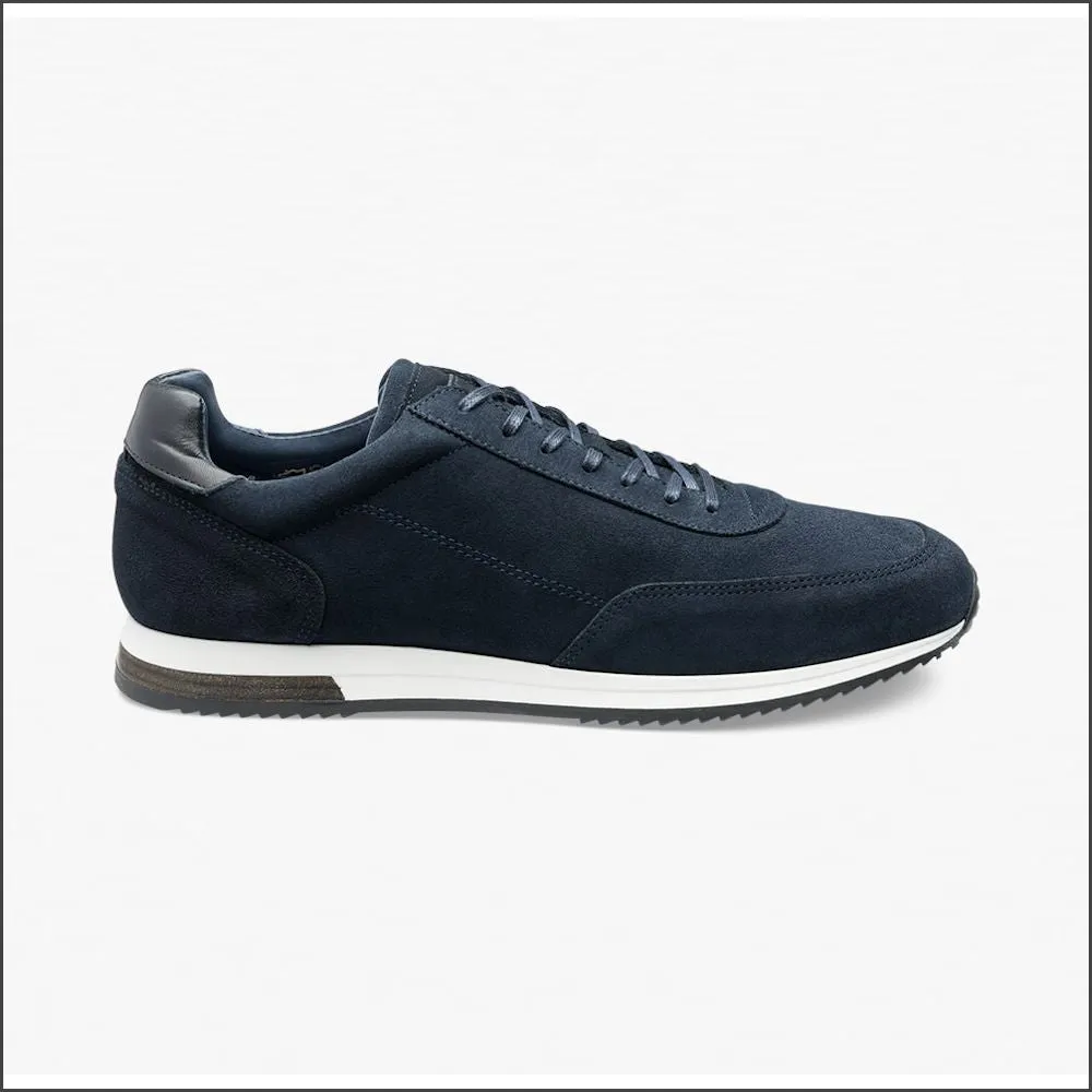 Loake Bannister Navy Suede Trainer--