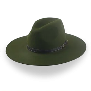 Loden Green Wide Brim Outback Hat in Durable Fur Felt | The Punter