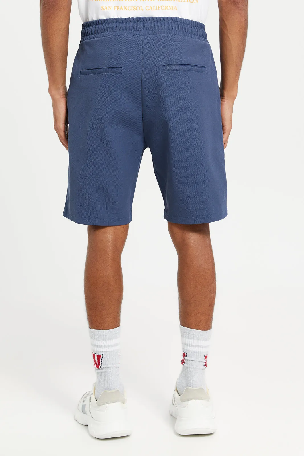 Men Blue Pull On Shorts