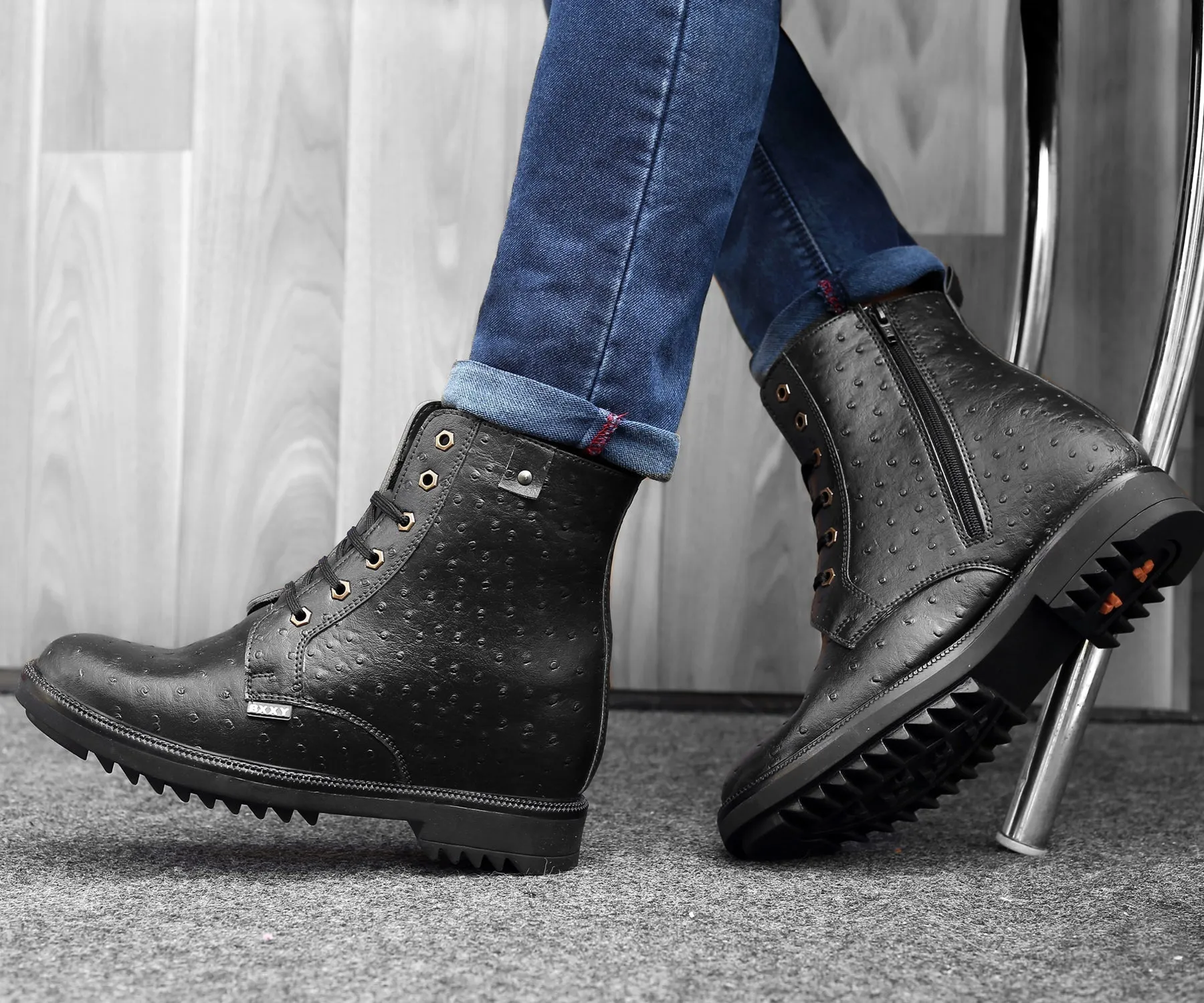 Men's 4 Inch Hidden Height Increasing Trendiest High Ankle Boots