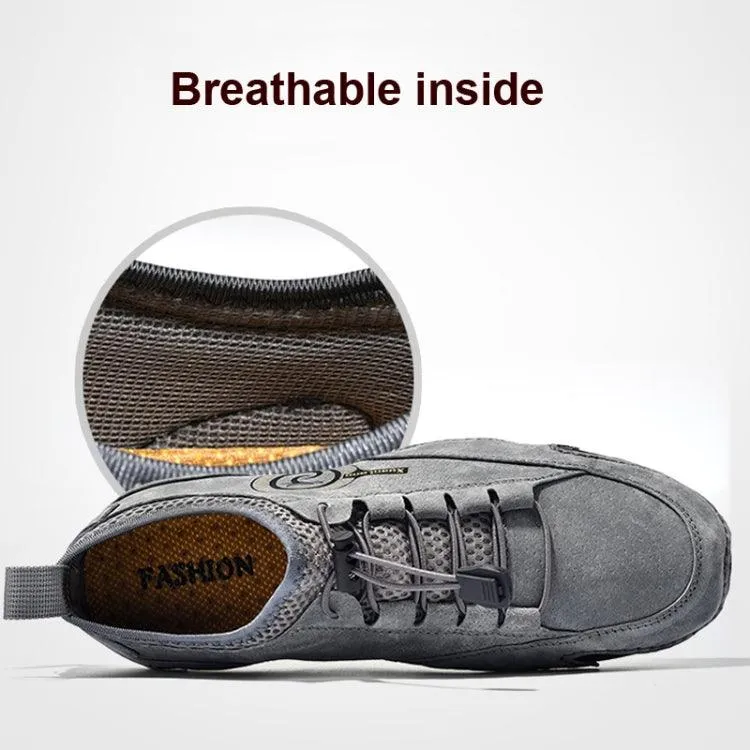 Men's Casual Slip-On Breathable Pigskin Sneakers for Spring and Summer