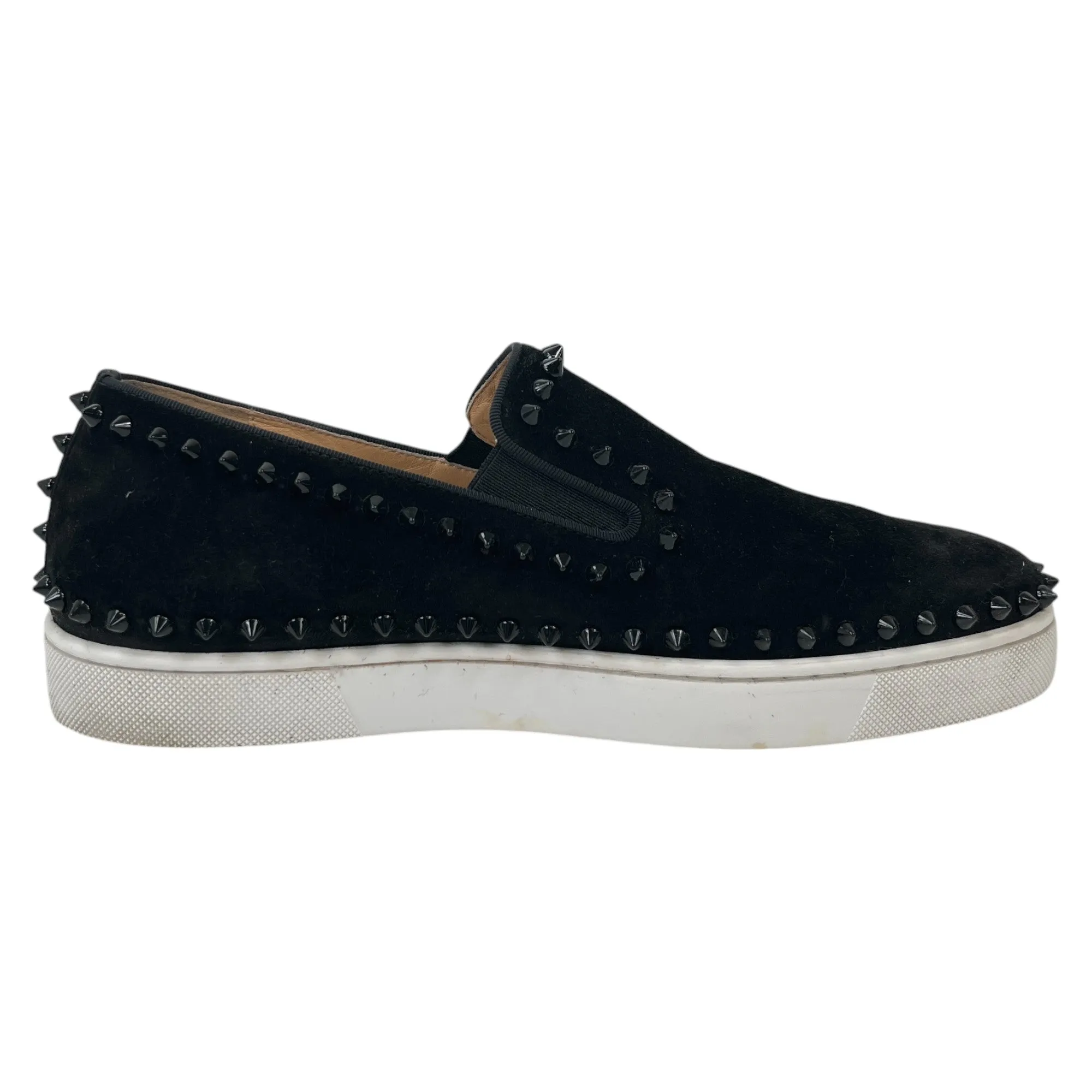 Men's Pik Boat Studded Low Trainers Black Size EU 41 / UK 7