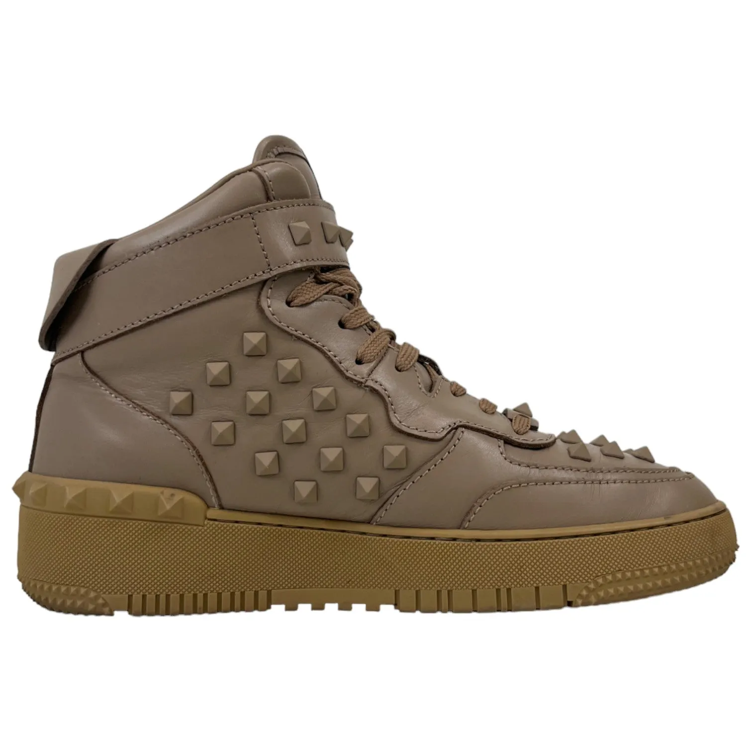 Men's Rockstud High Trainers Beige Size EU 40 / UK 6