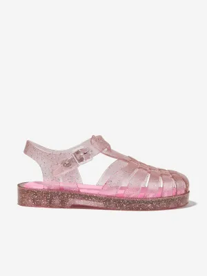 Mini Melissa Girls Possession Shiny Sandals in Pink