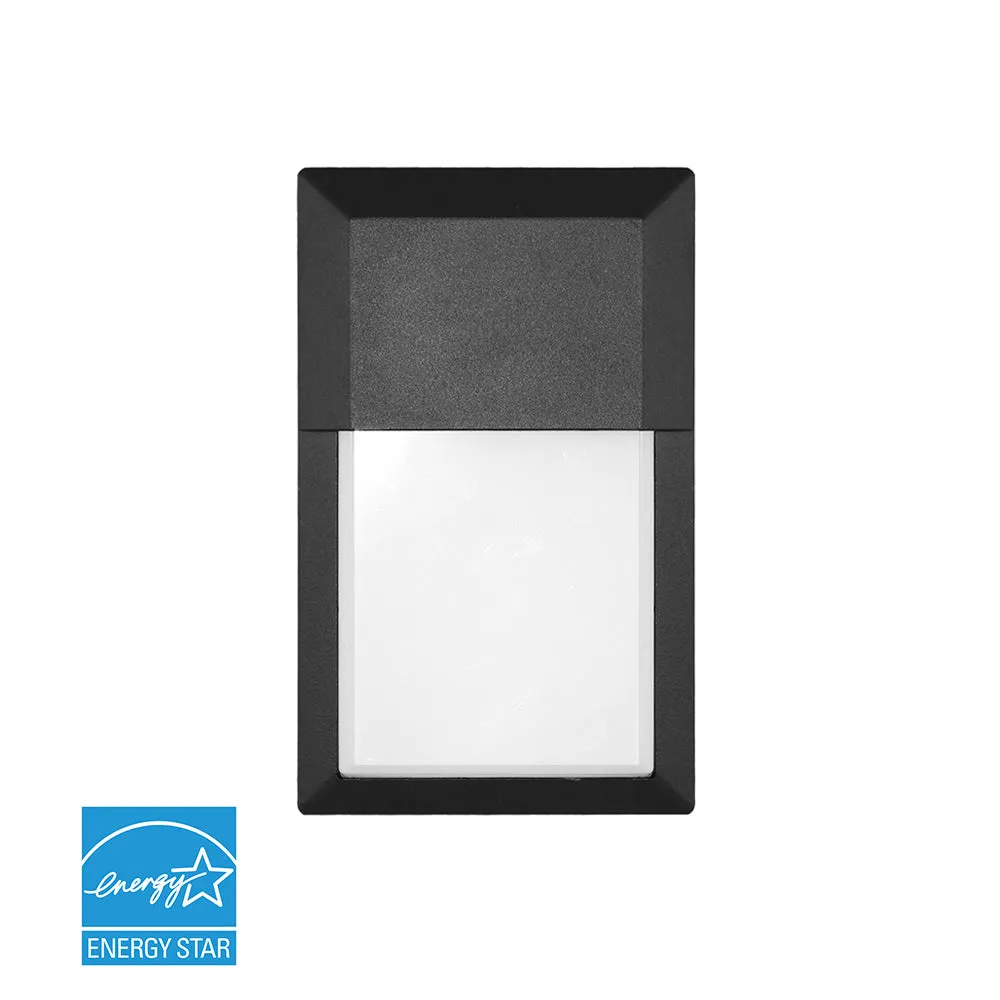 Mini Outdoor LED Wall Pack with Matte Black Aluminum Die Cast Frosted Plastic Lens (10-Pack)