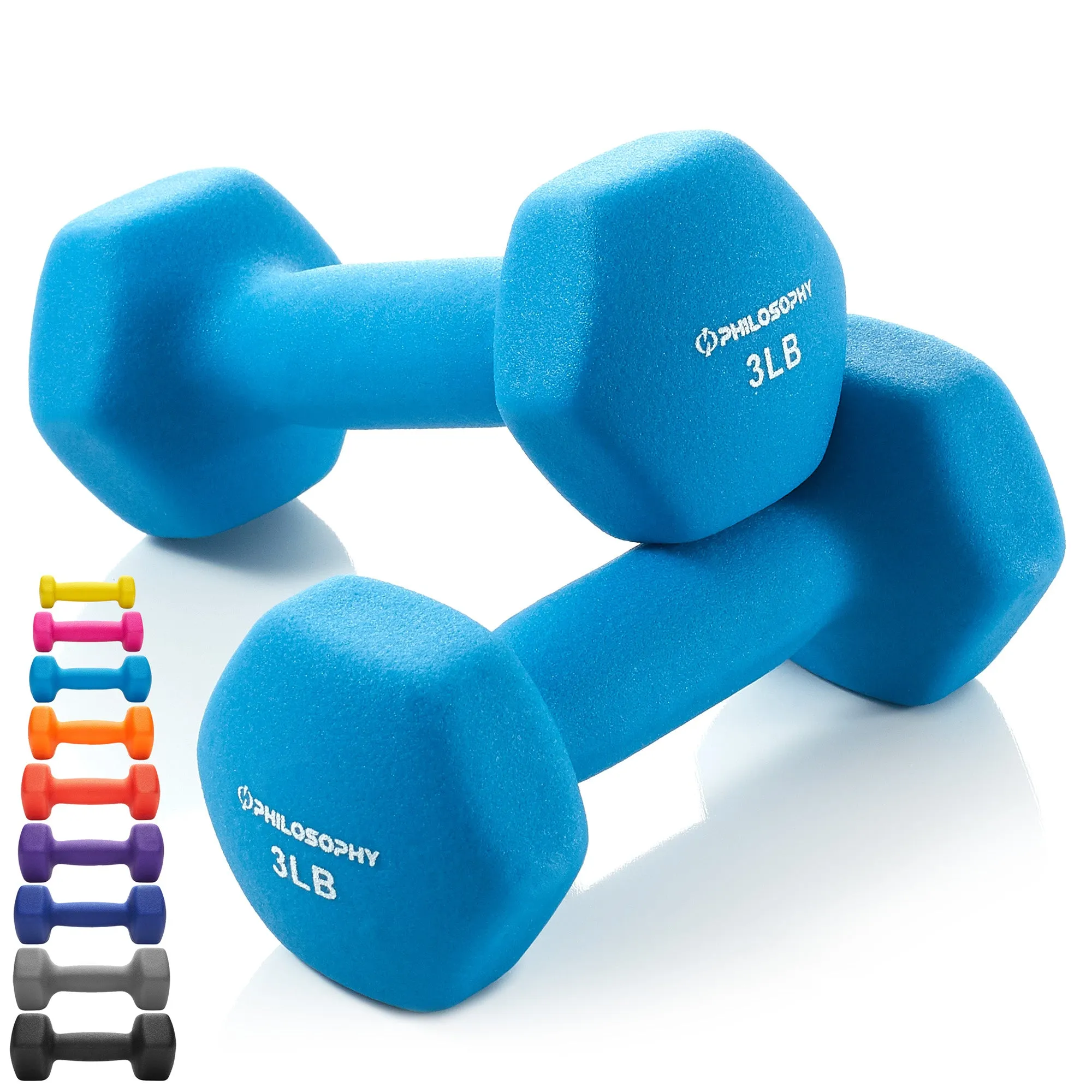 Neoprene Dumbbell Hexagon Hand Weights, Set of 2 - Strength Training