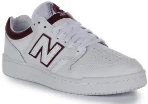 New Balance BB 480 LDB In White Maroon For Men