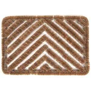 Ninamar Natural Coir Herringbone Door Mat - 24 x 16 inch