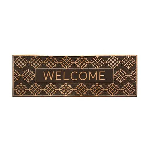 OnlyMat Elegant Long Metalic Finish Designer Rubber Pin Welcome Mat - Indoor / Outdoor, Waterproof