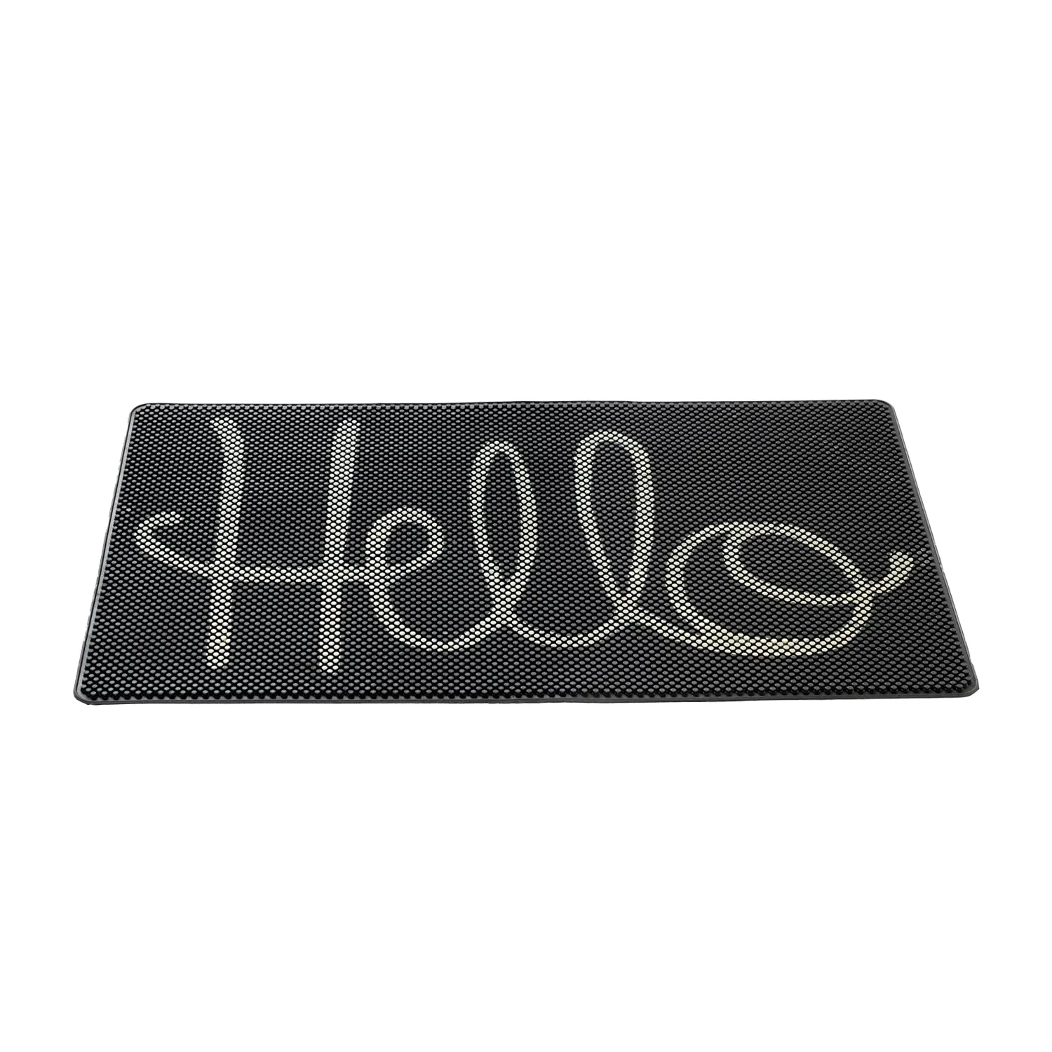 OnlyMat Hello Rubber Pin Floor Mat - 45cm x 75cm - Indoor / Outdoor, Waterproof