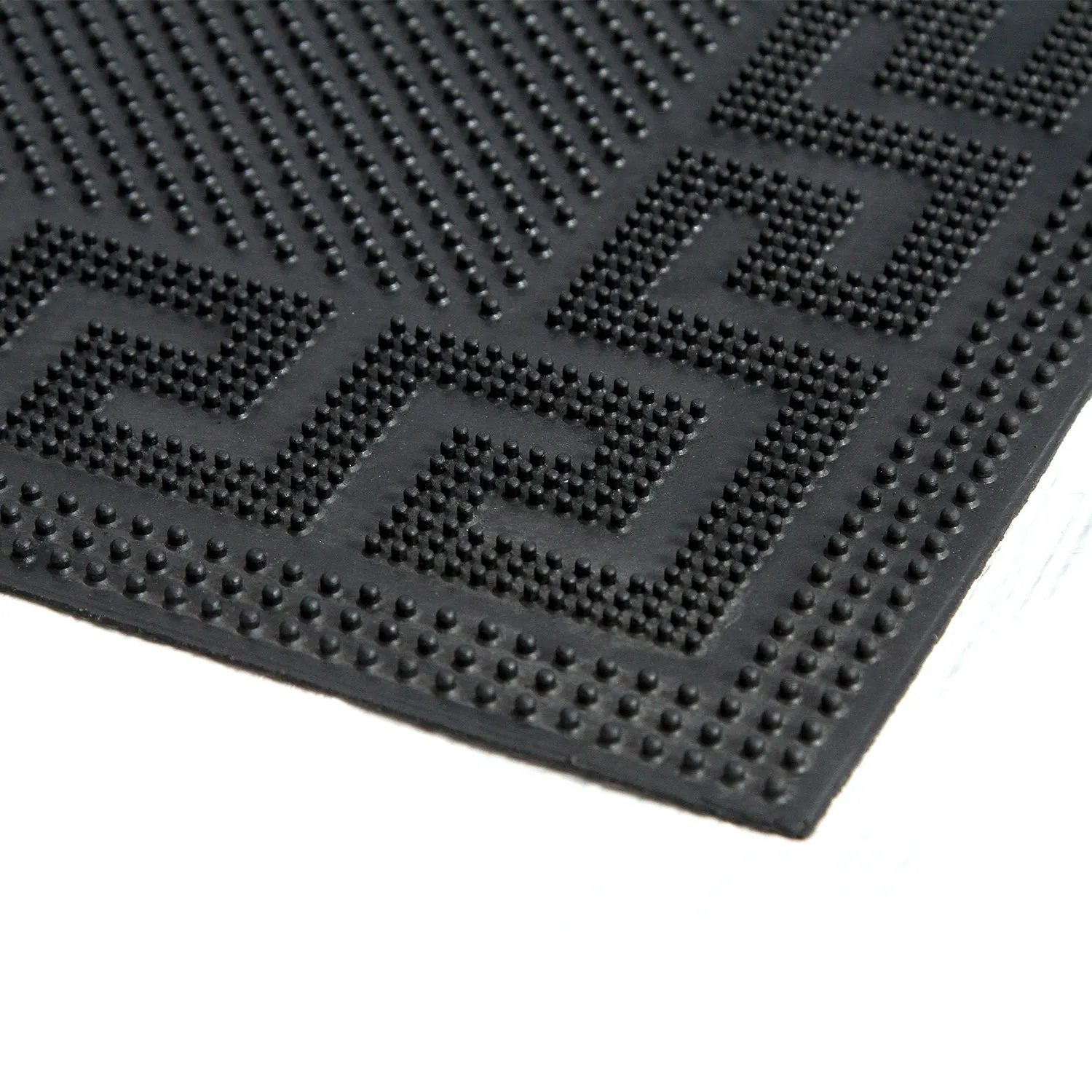 OnlyMat Rubber Pin Mat with Greek Design Border - Indoor / Outdoor, Waterproof