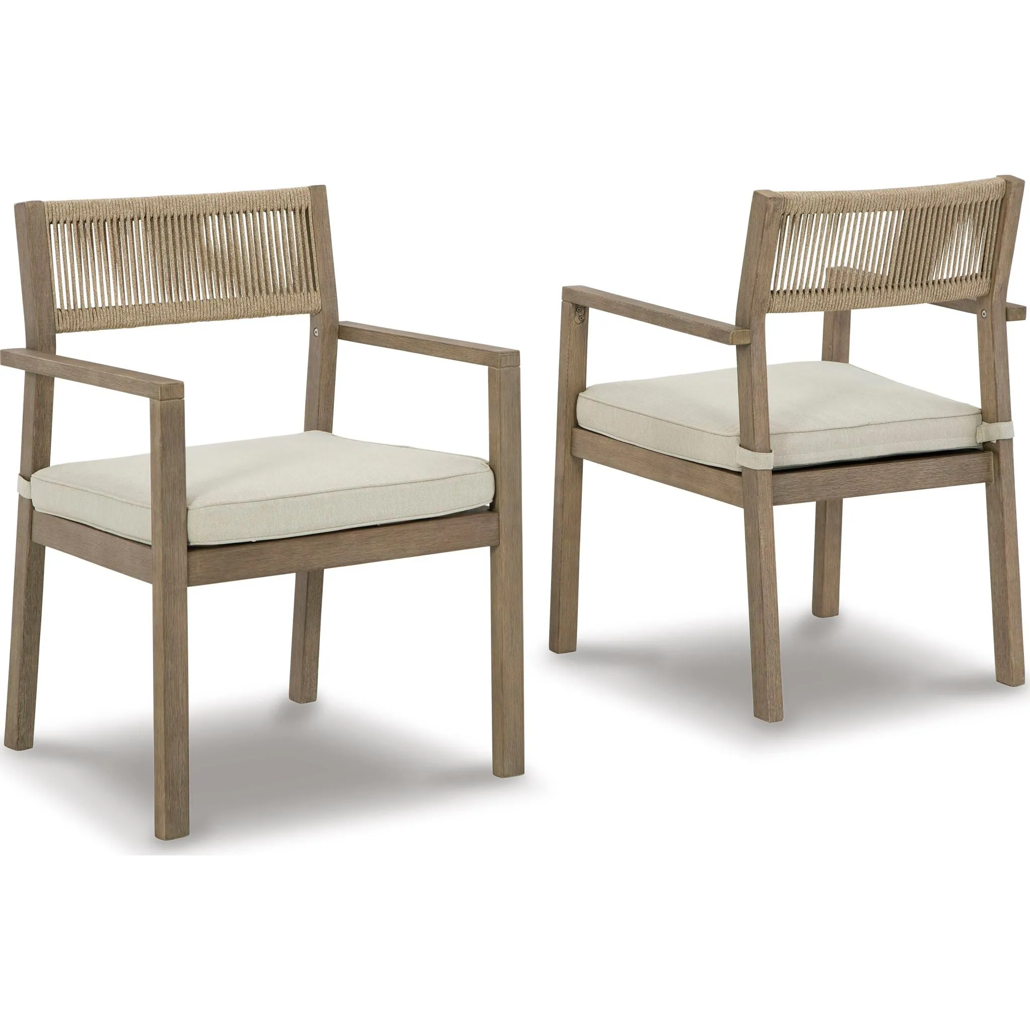 Outdoor Aria Plains Arm Chair with Cushion (set of 2)