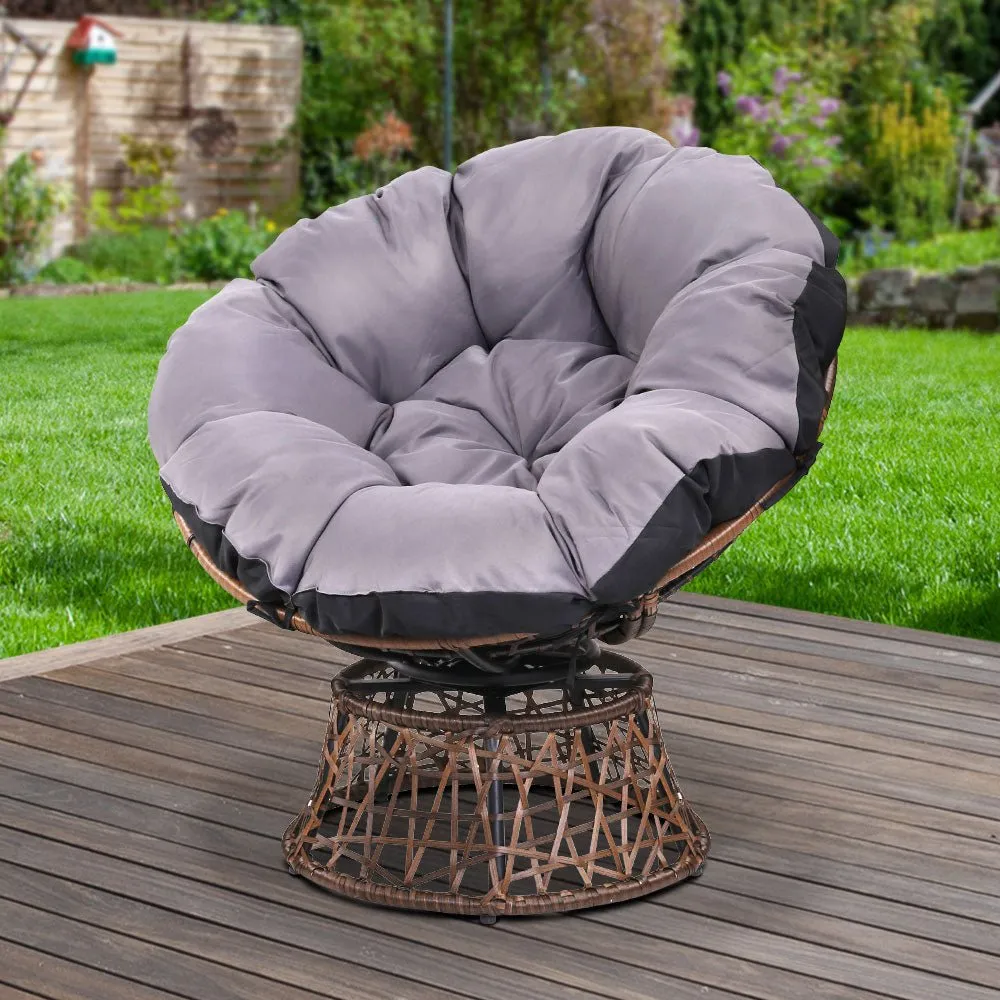 Outdoor Chairs Outdoor Furniture Papasan Chair Wicker Patio Garden Brown