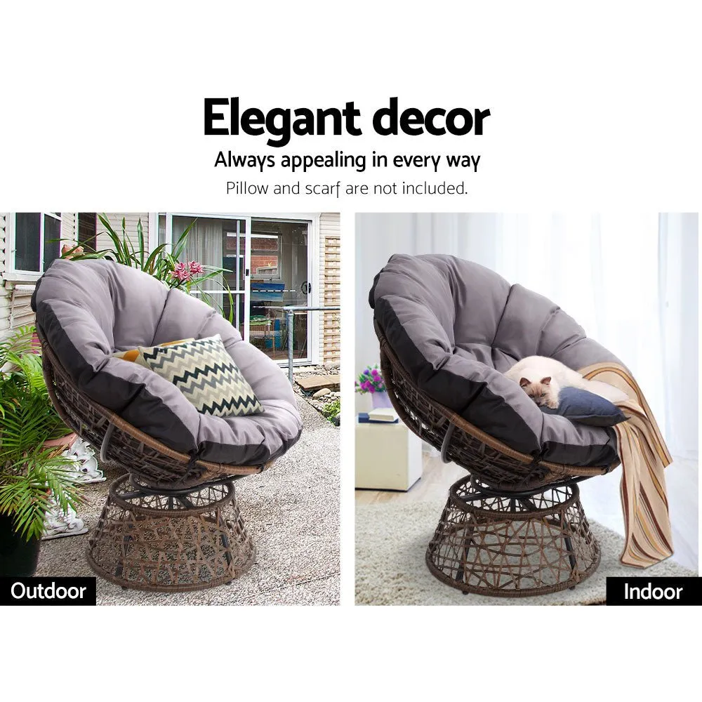 Outdoor Chairs Outdoor Furniture Papasan Chair Wicker Patio Garden Brown