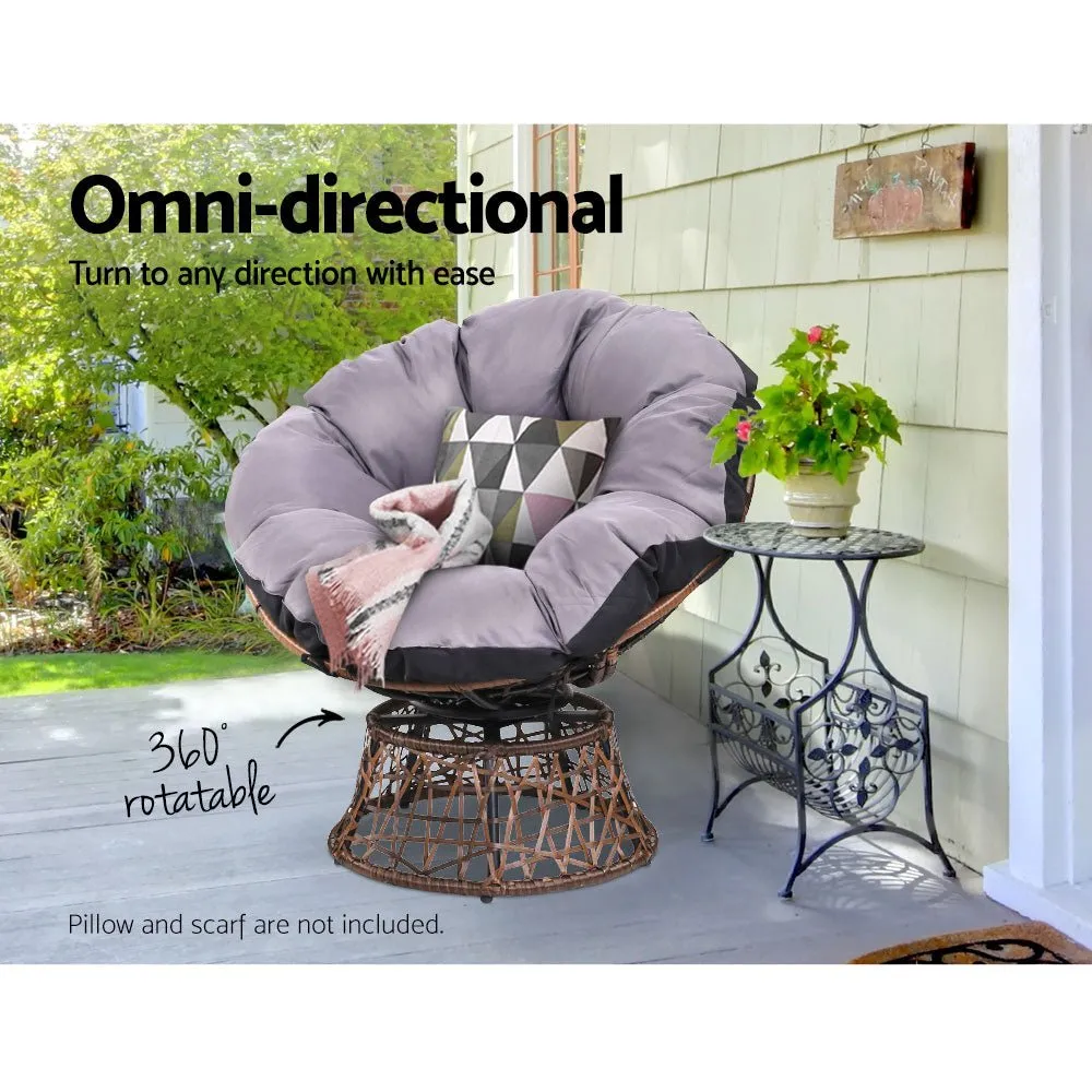 Outdoor Chairs Outdoor Furniture Papasan Chair Wicker Patio Garden Brown