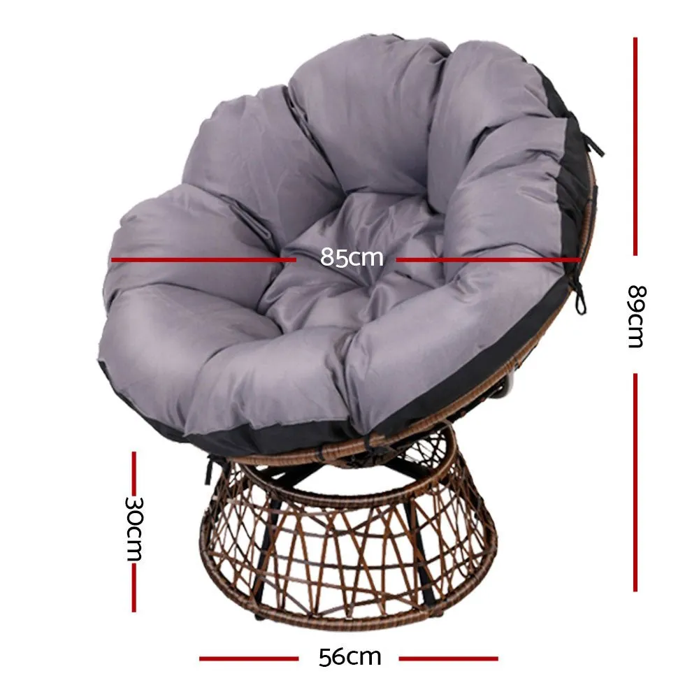 Outdoor Chairs Outdoor Furniture Papasan Chair Wicker Patio Garden Brown