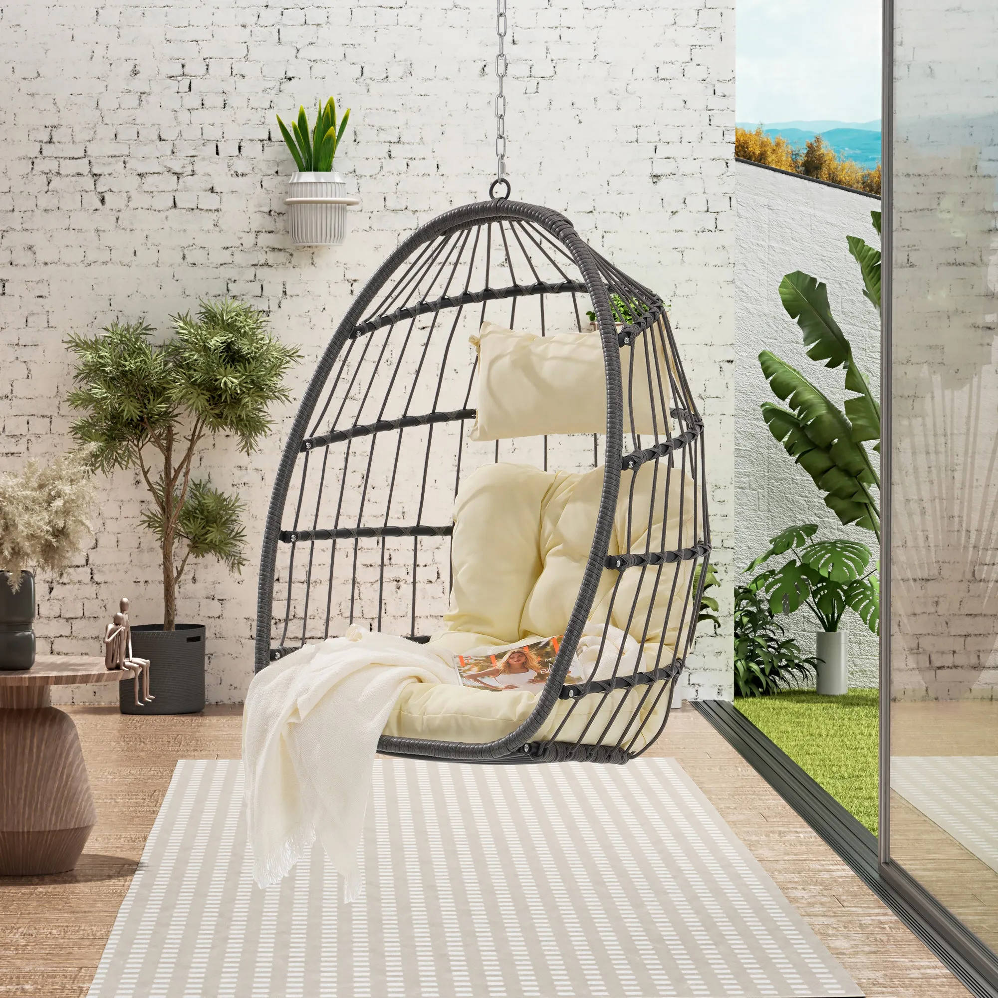 Outdoor PE Rattan Swing Chair