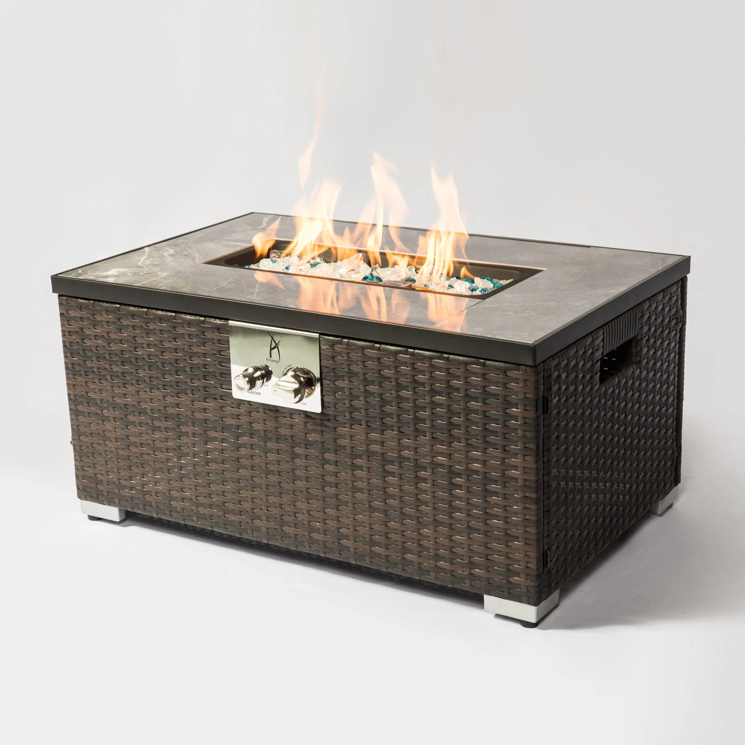 Outdoor Rectangle Propane Fire Pit Table