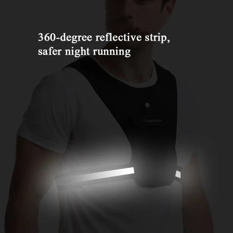 Outdoor Sports Shoulder Chest Bag Night Running Reflective Strip Mobile Phone Bag Running Vest Bag(Black)