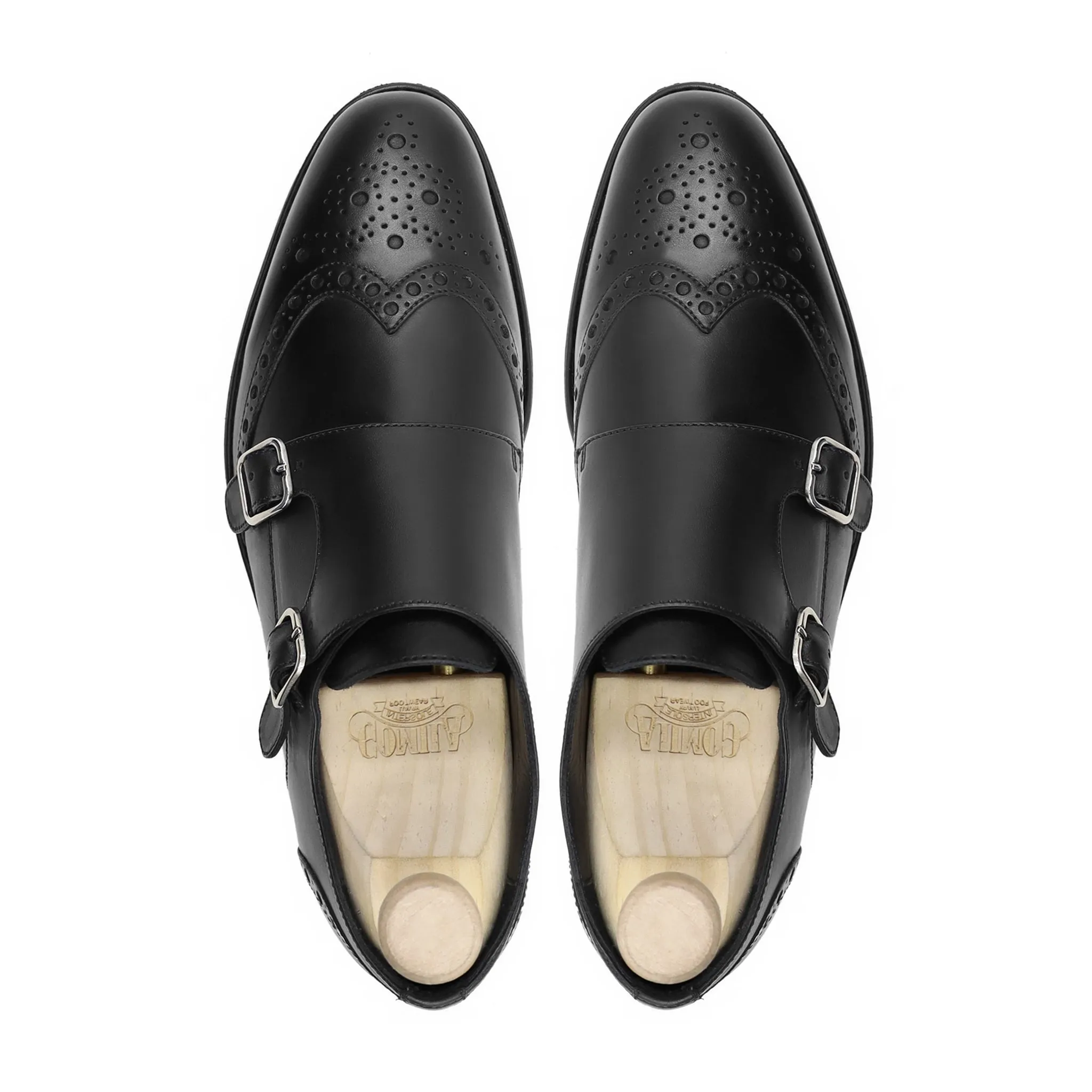 Quito - Men's  Black  Calf Leather Double Monkstrap