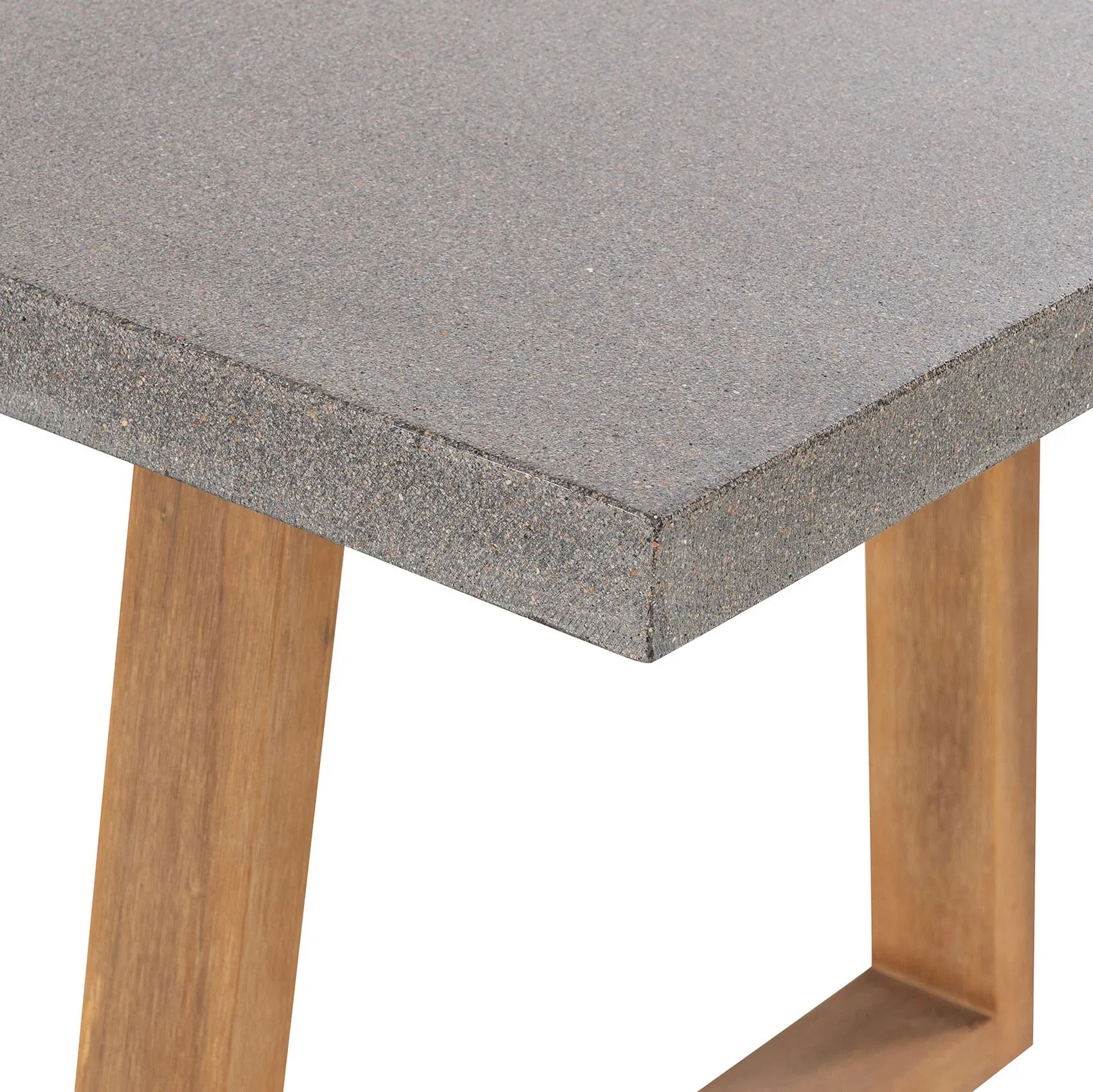 RECTANGULAR DINING TABLE 2.4M, SPECKLED GREY WITH LIGHT HONEY ACAIA LEGS