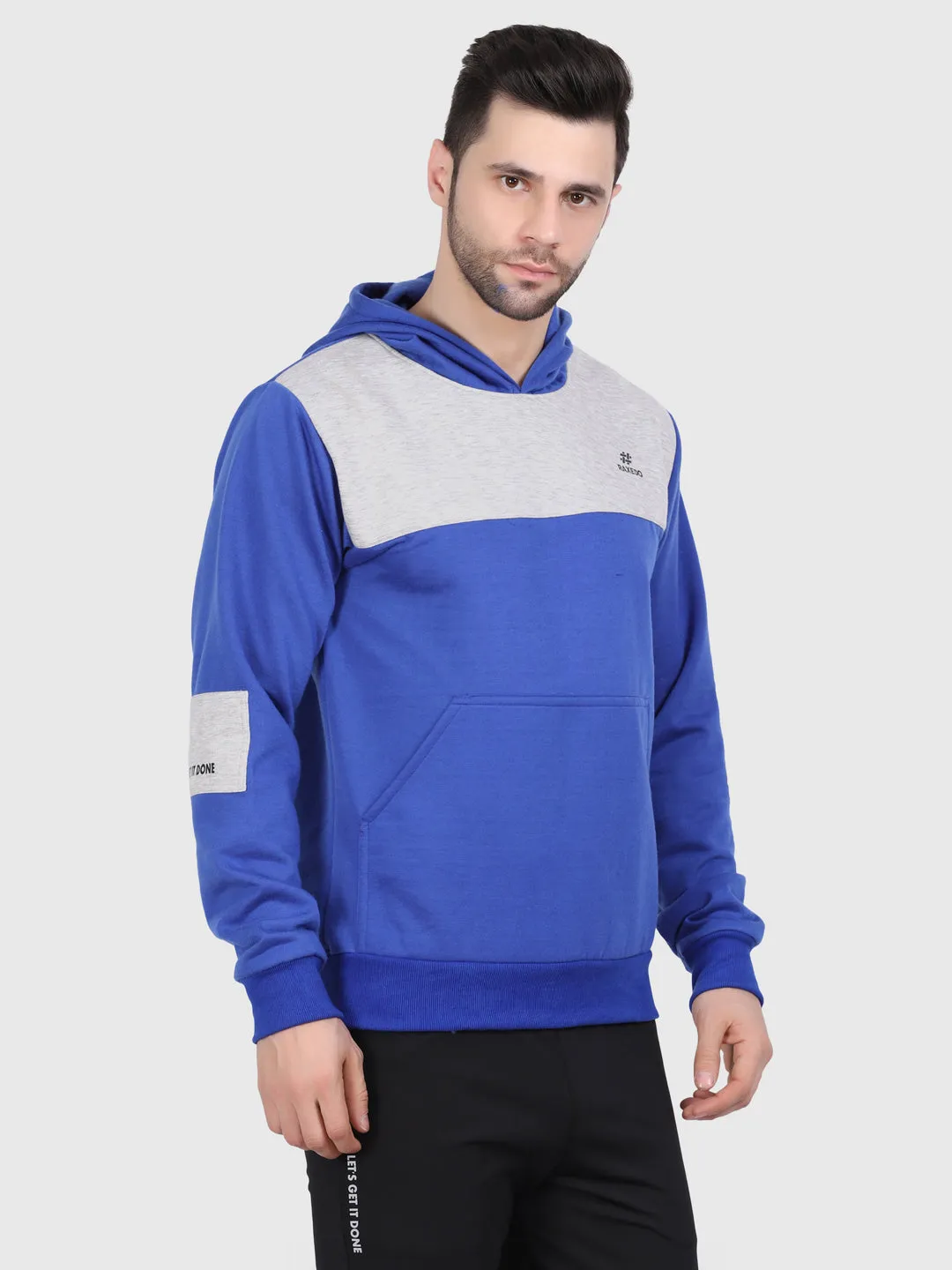 Royal Blue Hoodie for Men - Patch Hoodie