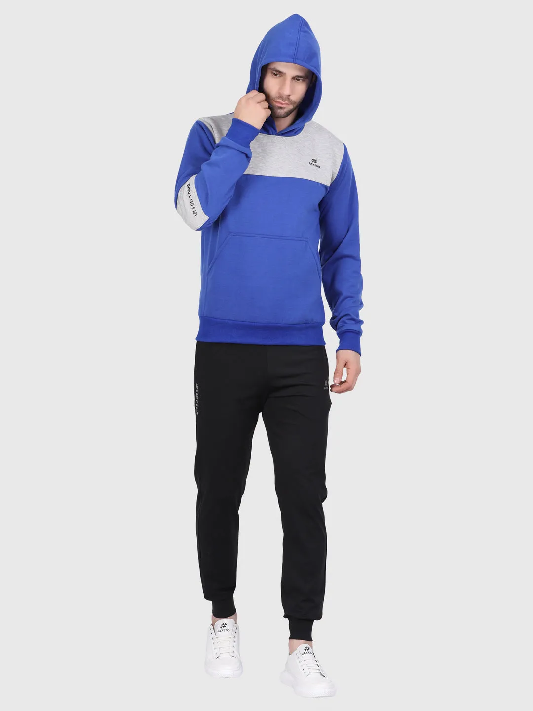 Royal Blue Hoodie for Men - Patch Hoodie