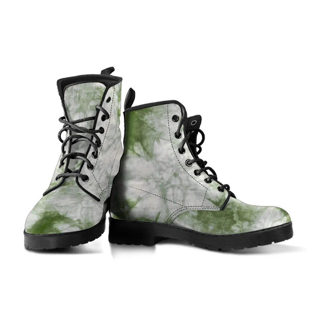 Sage Tie Dye Leather Boots (Vegan)