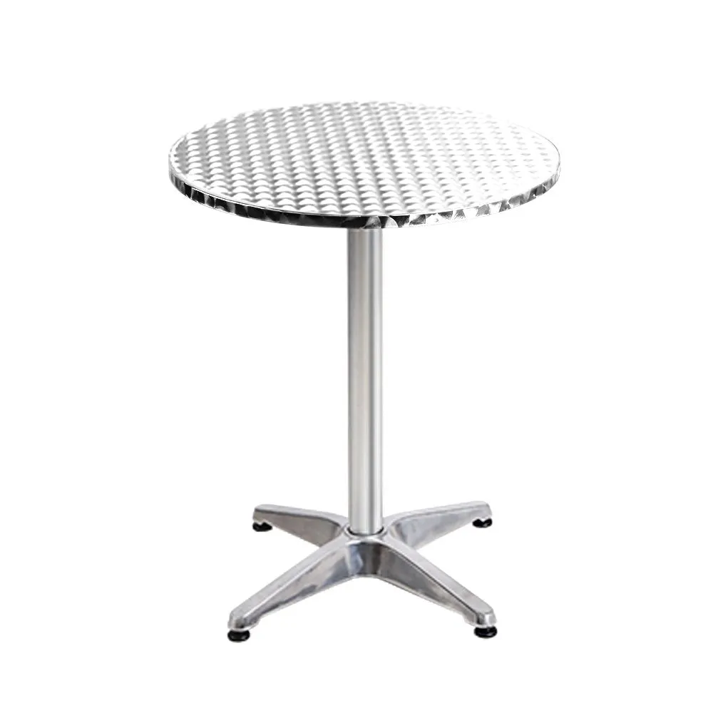 Set of 2 Outdoor Bar Table Aluminium Round 70/110CM