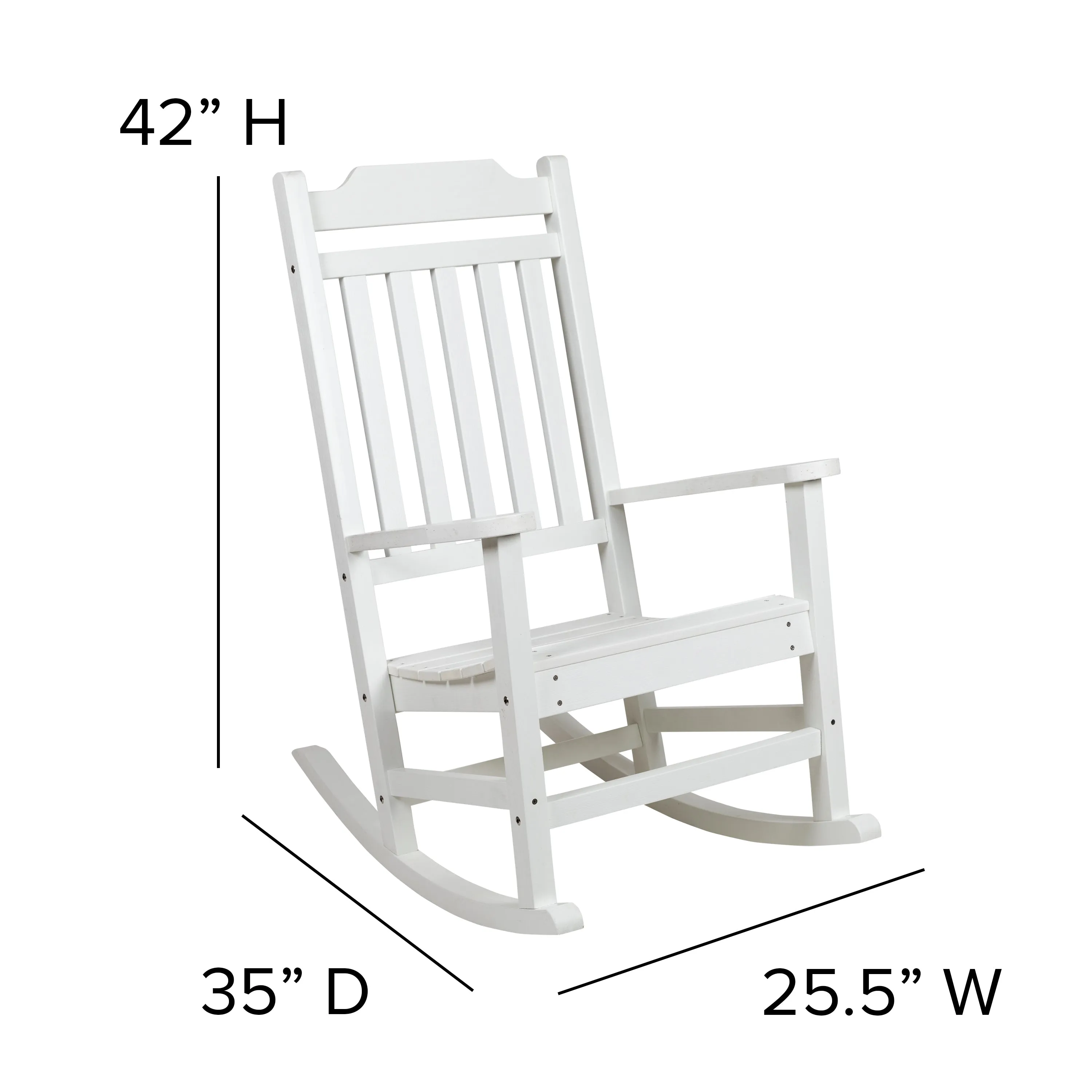 Set of 2 Winston All-Weather Poly Resin Rocking Chairs with Accent Side Table