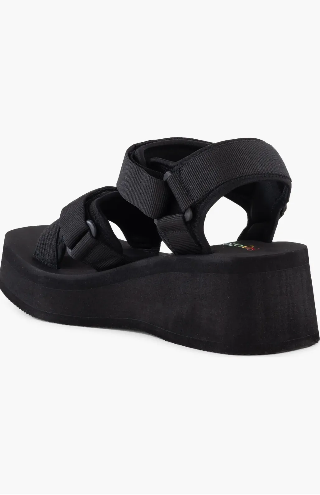 Seychelles Serenade Nylon Platform Sandals in Black