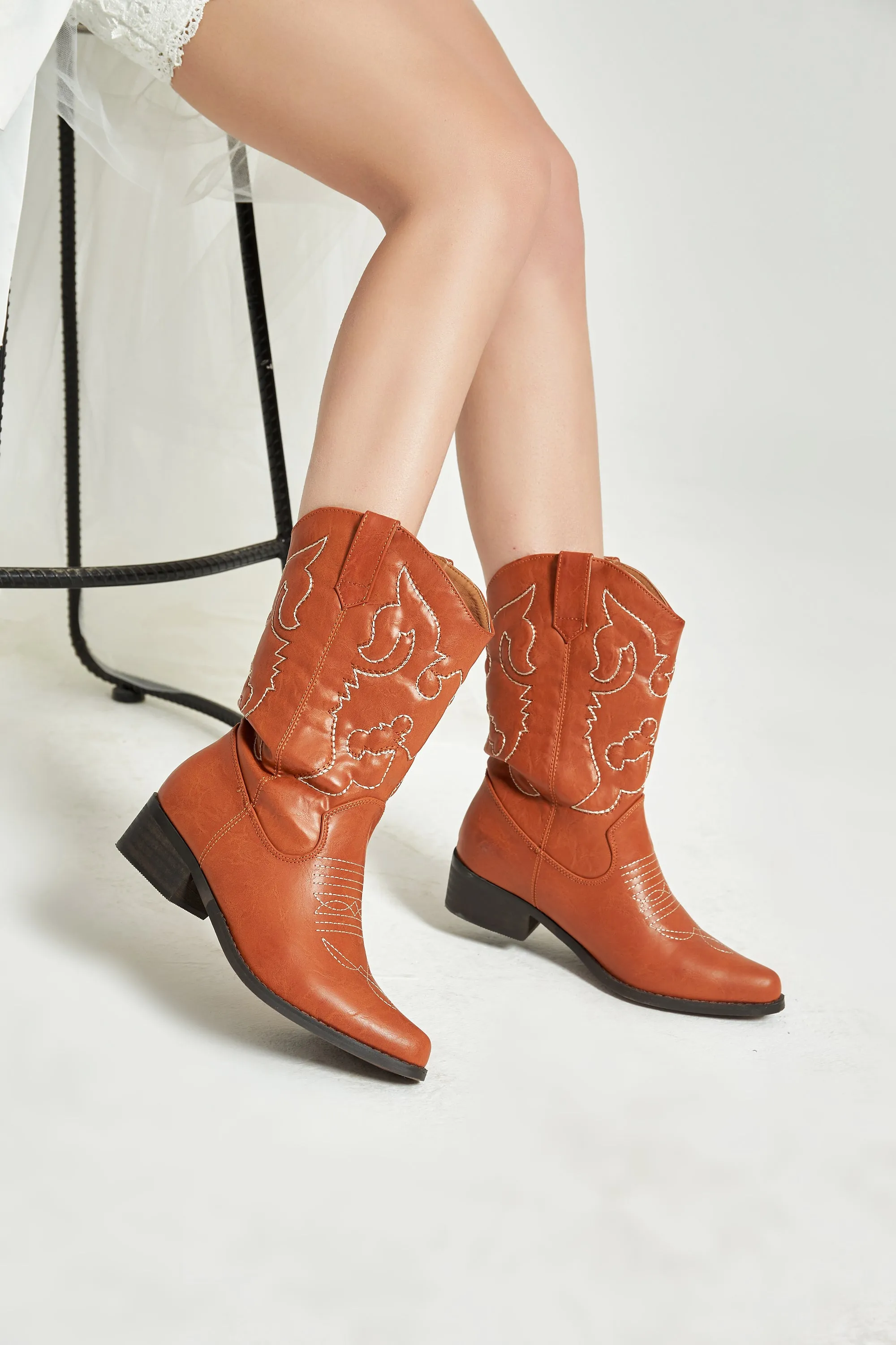 SheSole Womens Wide Calf Cowboy Boots