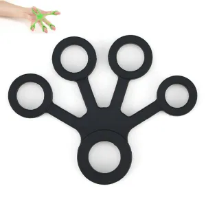 Silicone Finger Trainer Device Fan-shaped Pull Ring(Black)