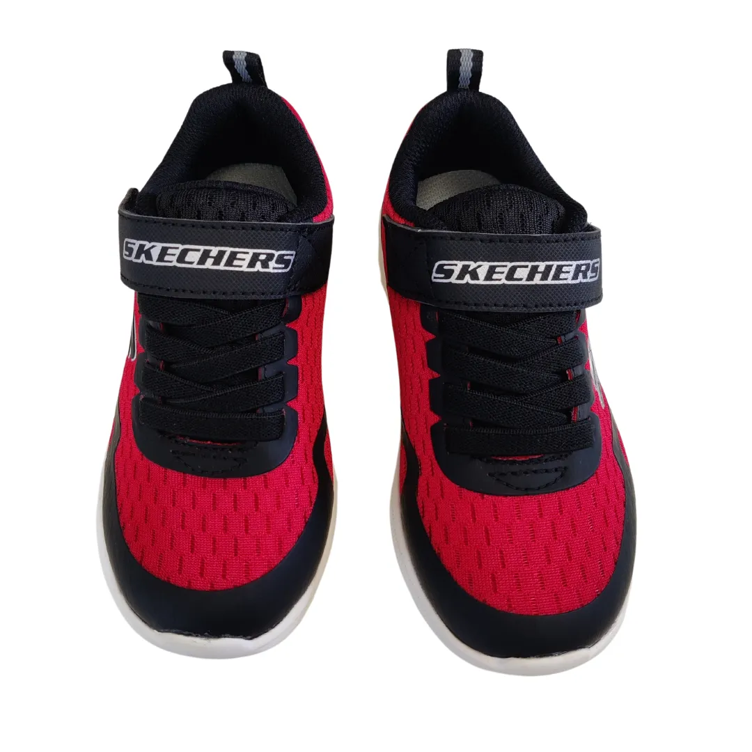 Skechers Microspec Max Torvix Boys Red Black Trainer