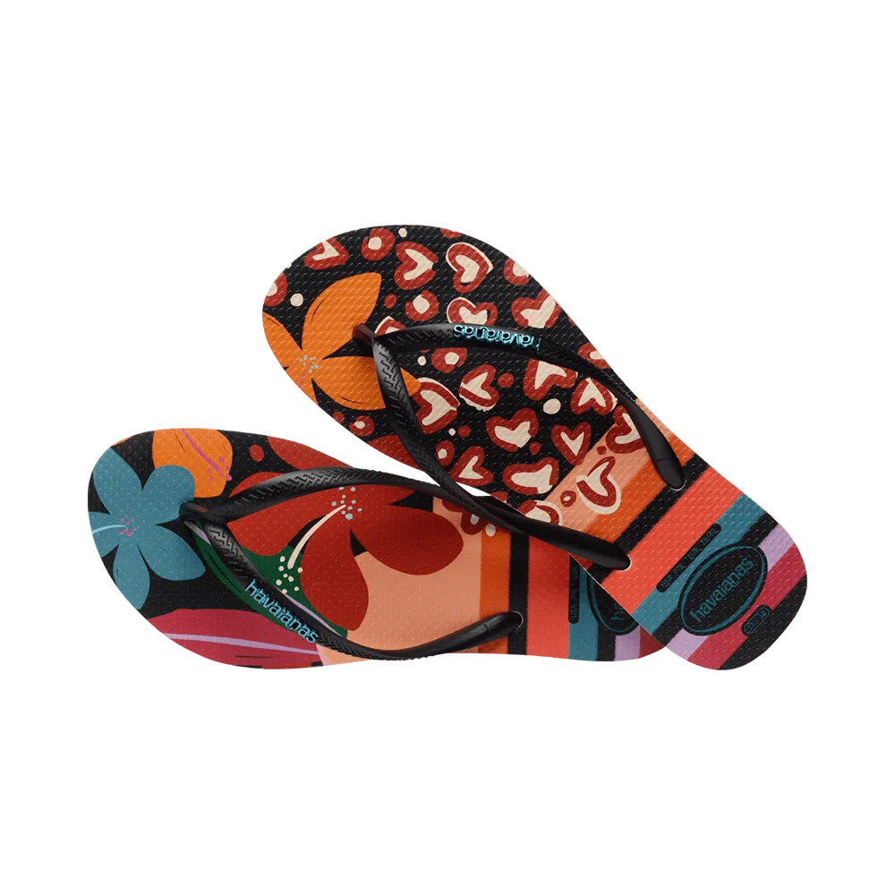 Slim Patchwork Flip Flops