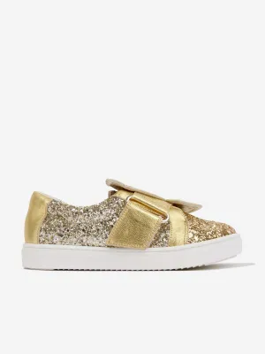 Sophia Webster Girls Butterfly Trainers in Gold