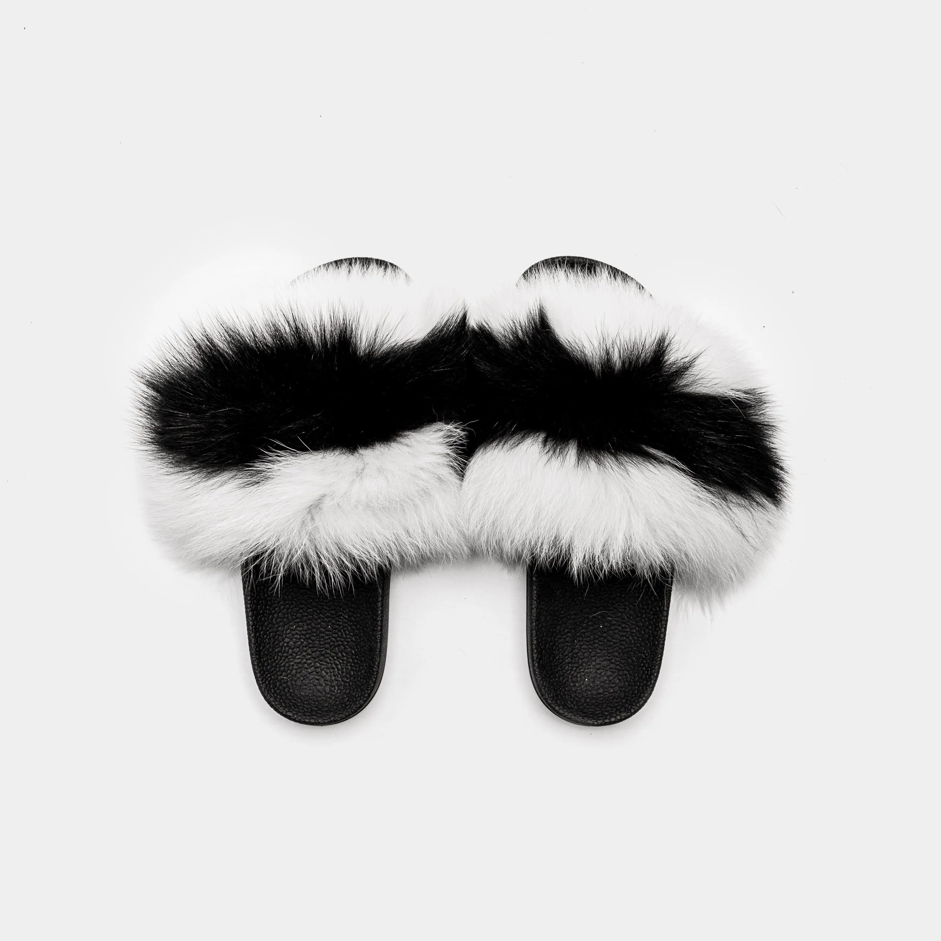 St. Moritz-Slipper With Black Fox & White Fox