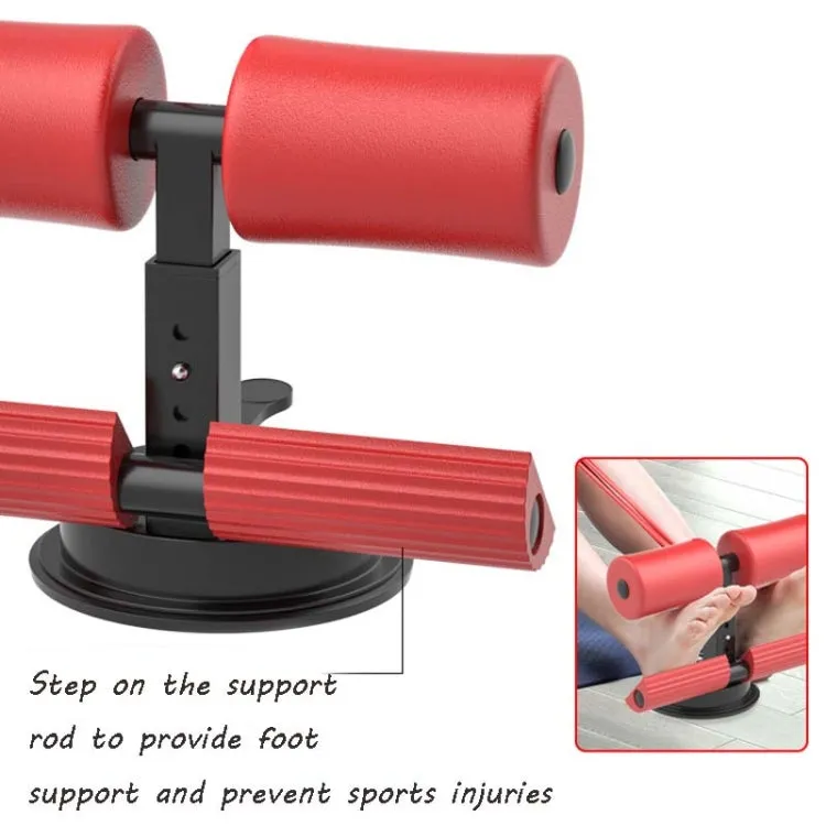 Suction-cup Abdominal Curler Sit-up Aid Household Waistcoat Line, Style:Without Drawstring(Red)