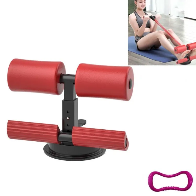 Suction-cup Abdominal Curler Sit-up Aid Household Waistcoat Line, Style:Without Drawstring(Red)