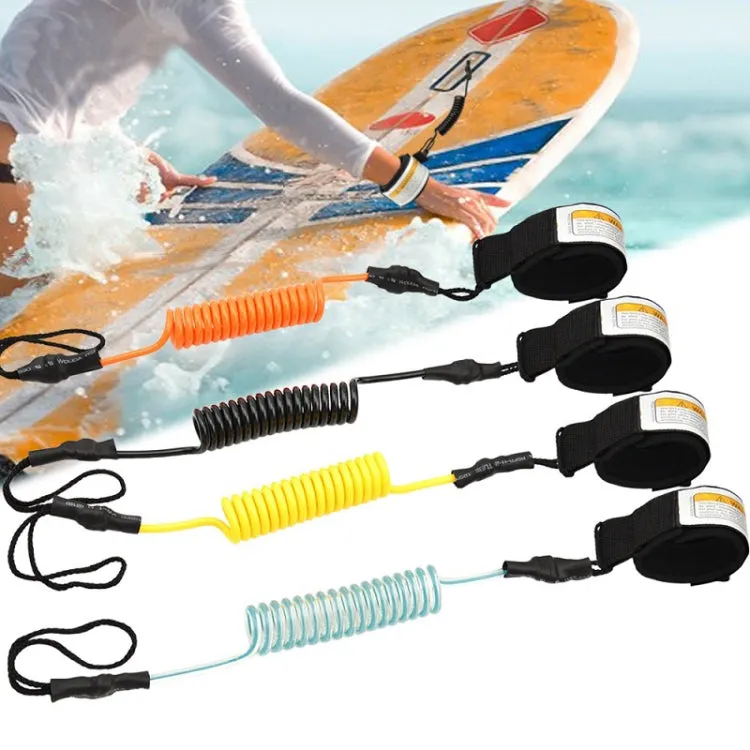 Surf Bodyboard Safety Hand Rope TPU Surfboard Paddle Towing Rope, The Length After Stretching: 1.6m(Yellow)