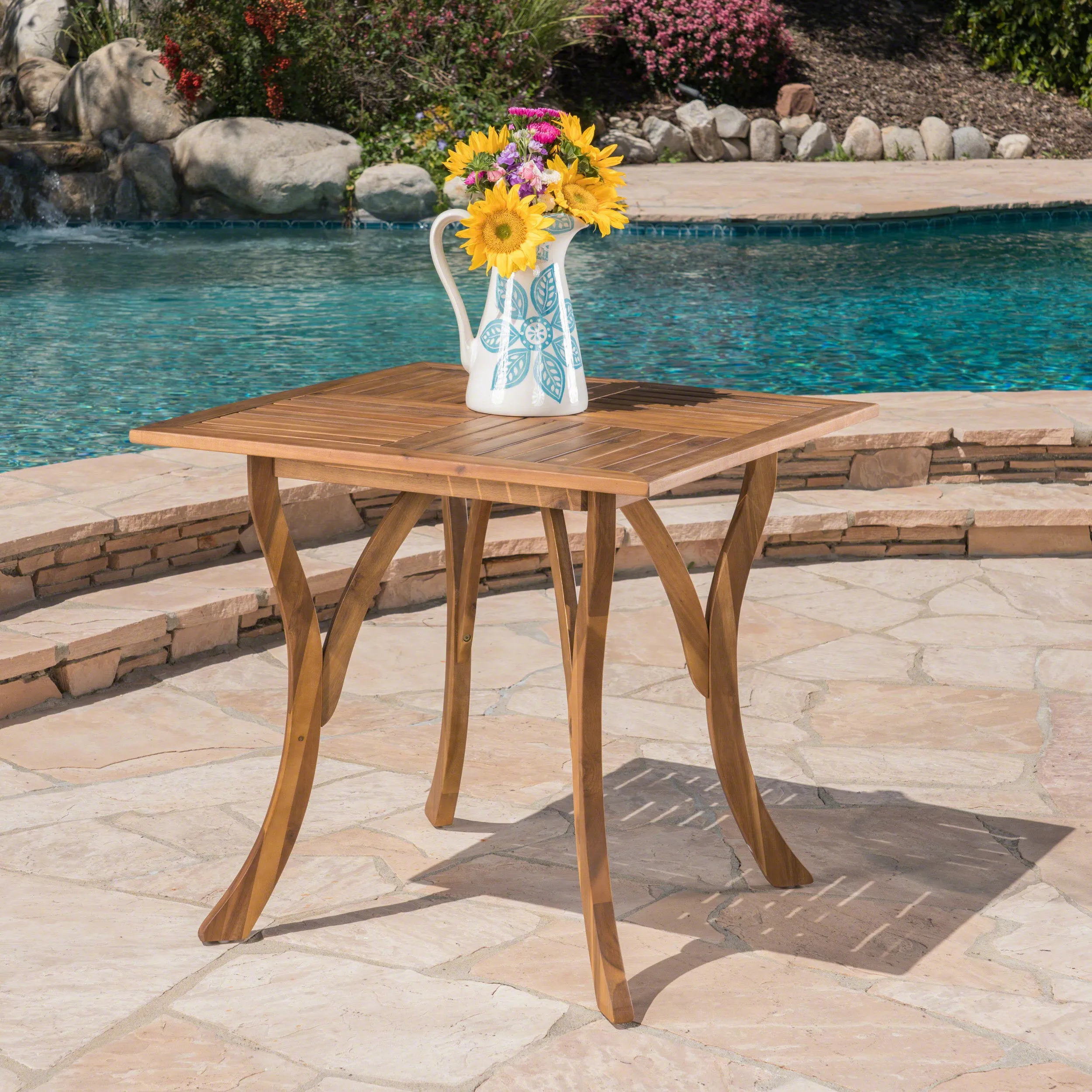 Teak Acacia Wood Outdoor Table