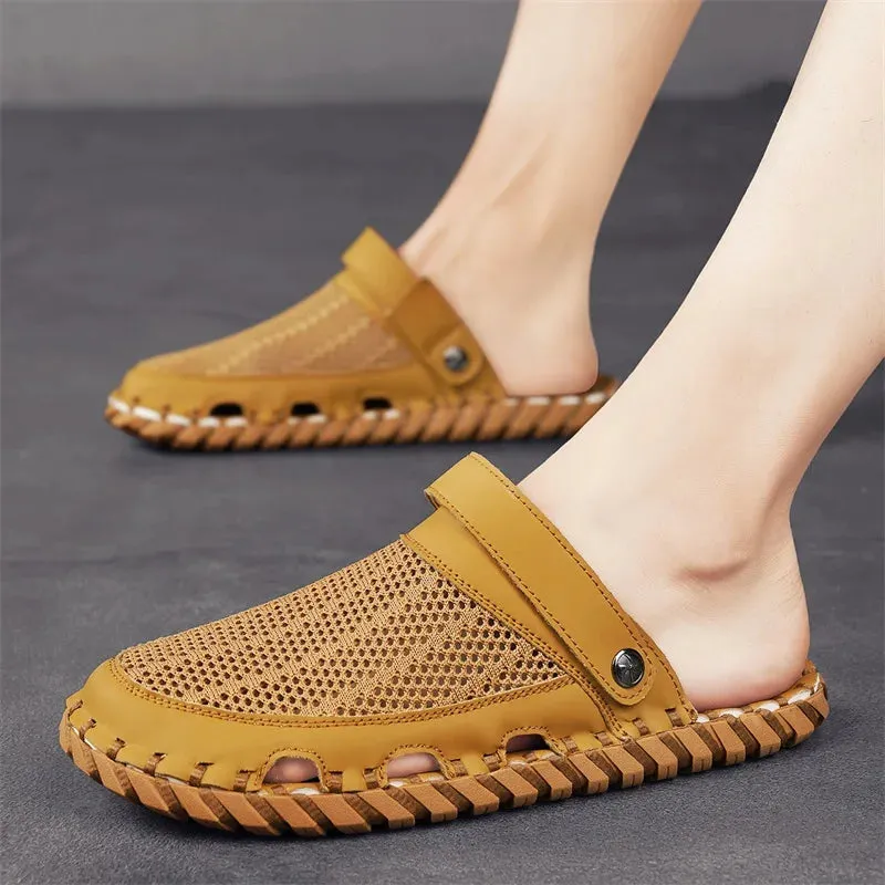 TEEK - Mens Mesh Front Outdoor Leather Sandals