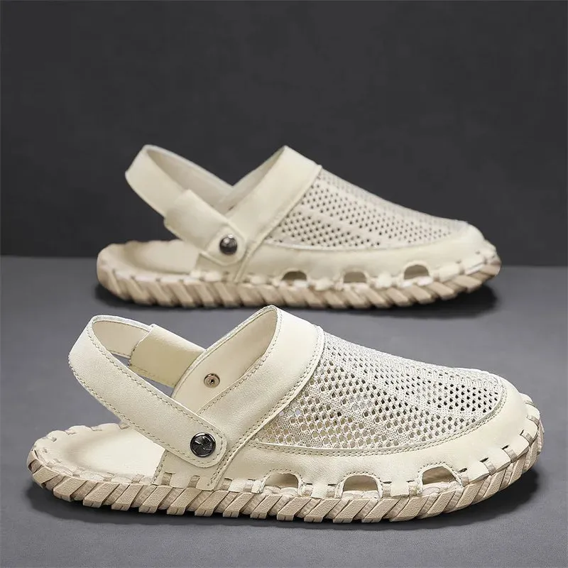 TEEK - Mens Mesh Front Outdoor Leather Sandals